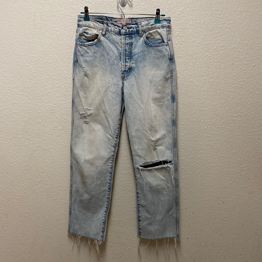 Revice Distressed Straight Leg Button Fly Jeans Size 28